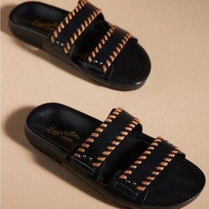 Seychelles Catch A Wave Sandals/Slides, black and tan, women’s size 8